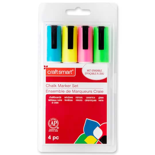 9 Packs: 4 ct. (36 total) Fluorescent Chalk Marker Set by Craft Smart®